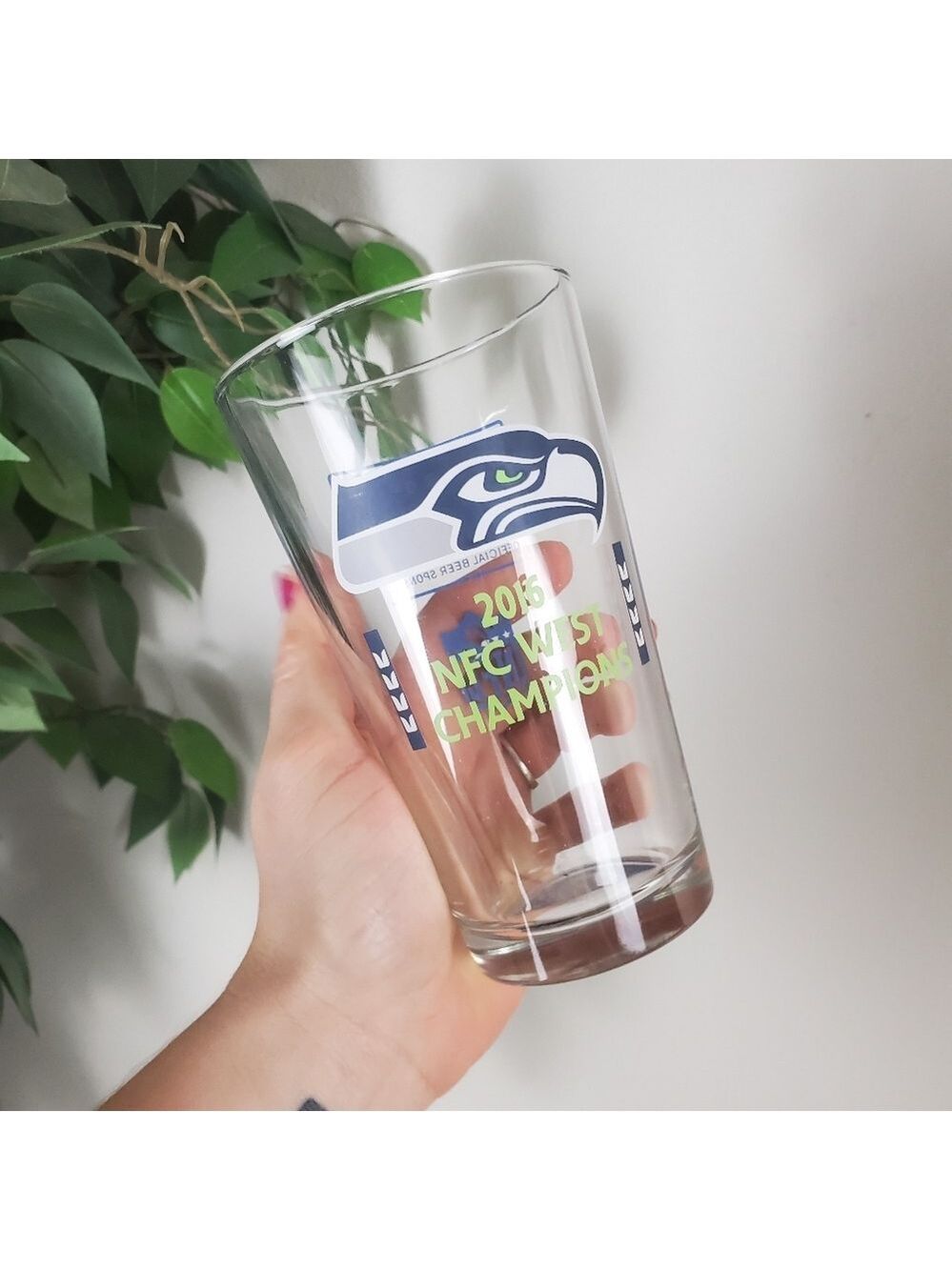 Seattle Seahawks NFC West Champions 2016 Beer Glass